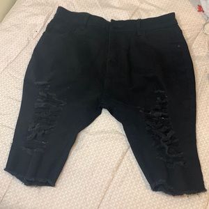 Distressed Jean shorts